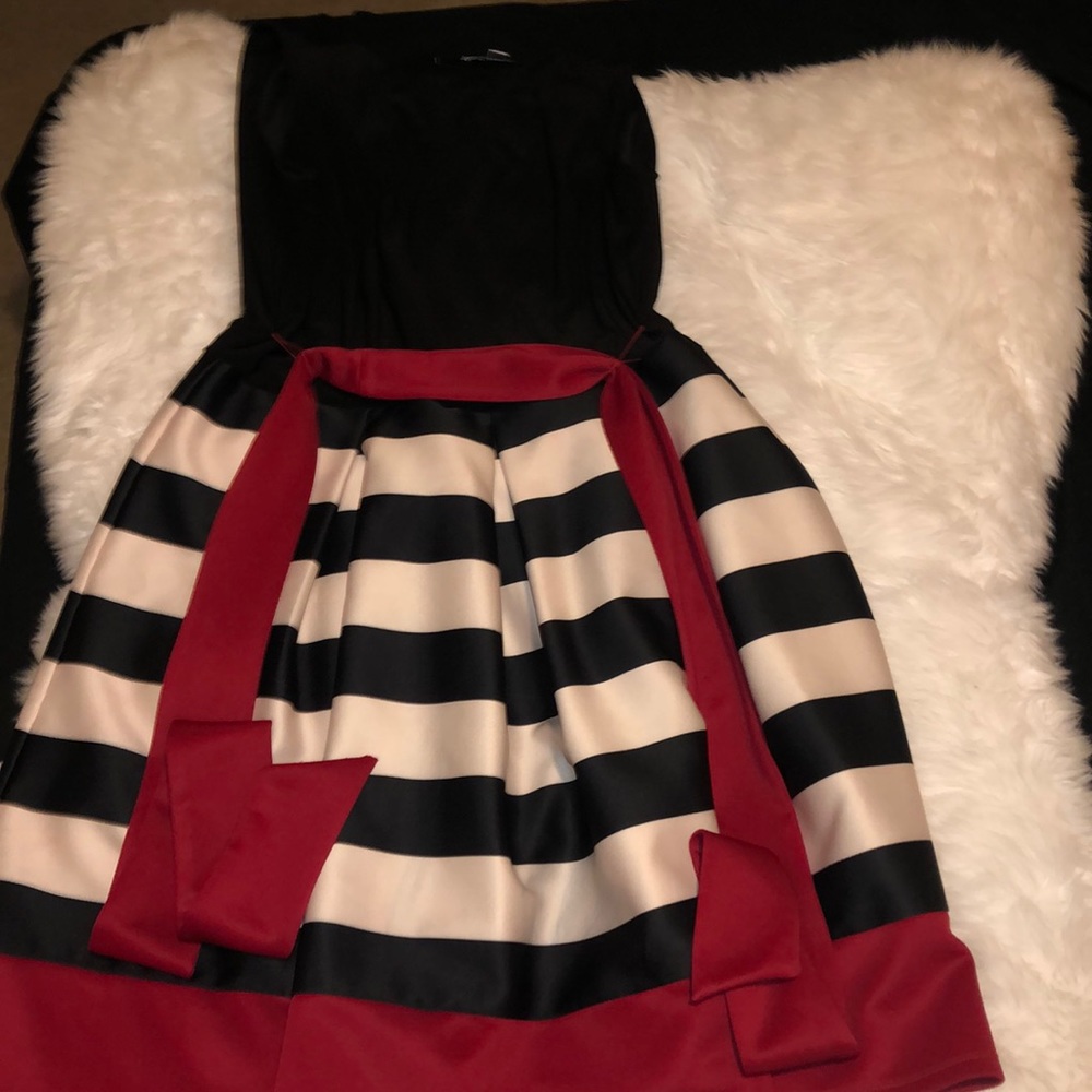 Black Red and White dress.